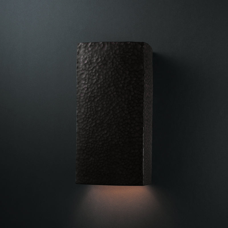 Justice Designs CER-0950-HMIR Lantern, Hammered Iron