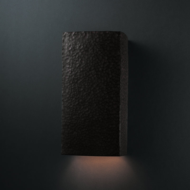 Justice Designs CER-0950W-HMIR Lantern, Hammered Iron