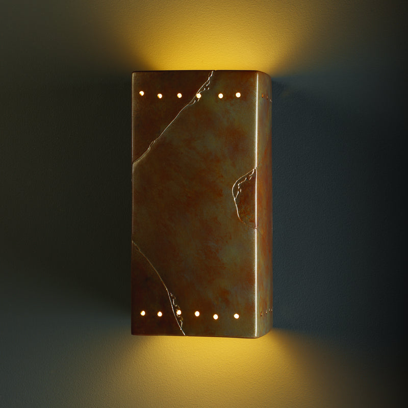 Justice Designs CER-0965-SLTR Lantern, Tierra Red Slate