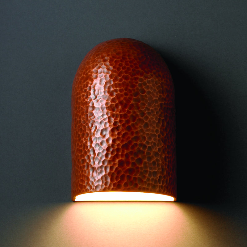 Justice Designs CER-0970W-HMCP Lantern, Hammered Copper