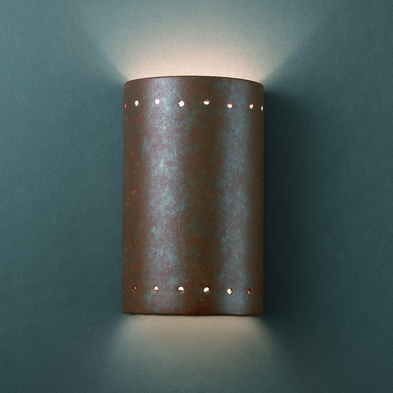 Justice Designs CER-0995W-PATR Lantern, Rust Patina