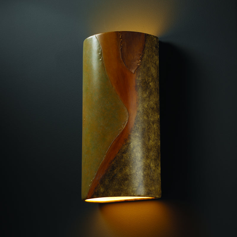 Justice Designs CER-1165-SLHY Lantern, Harvest Yellow Slate