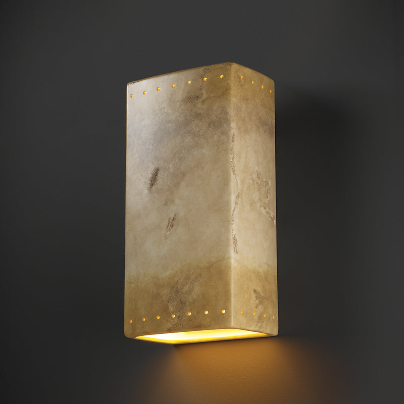 Justice Designs CER-1180W-TRAG Lantern, Greco Travertine