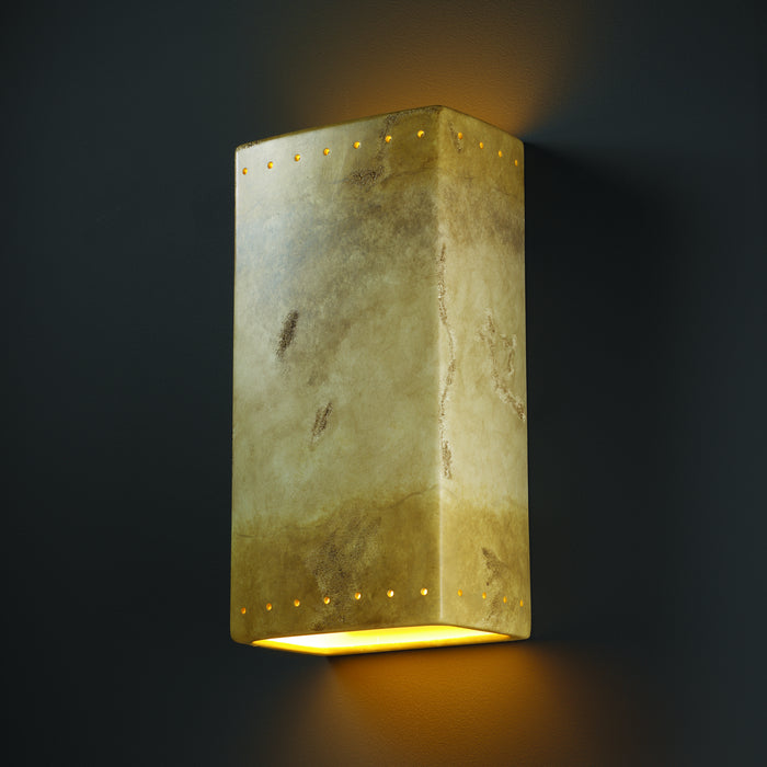 Justice Designs CER-1185-TRAG Lantern, Greco Travertine