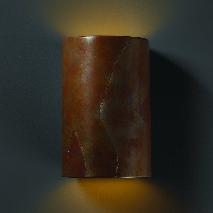 Justice Designs CER-1265W-SLTR Lantern, Tierra Red Slate