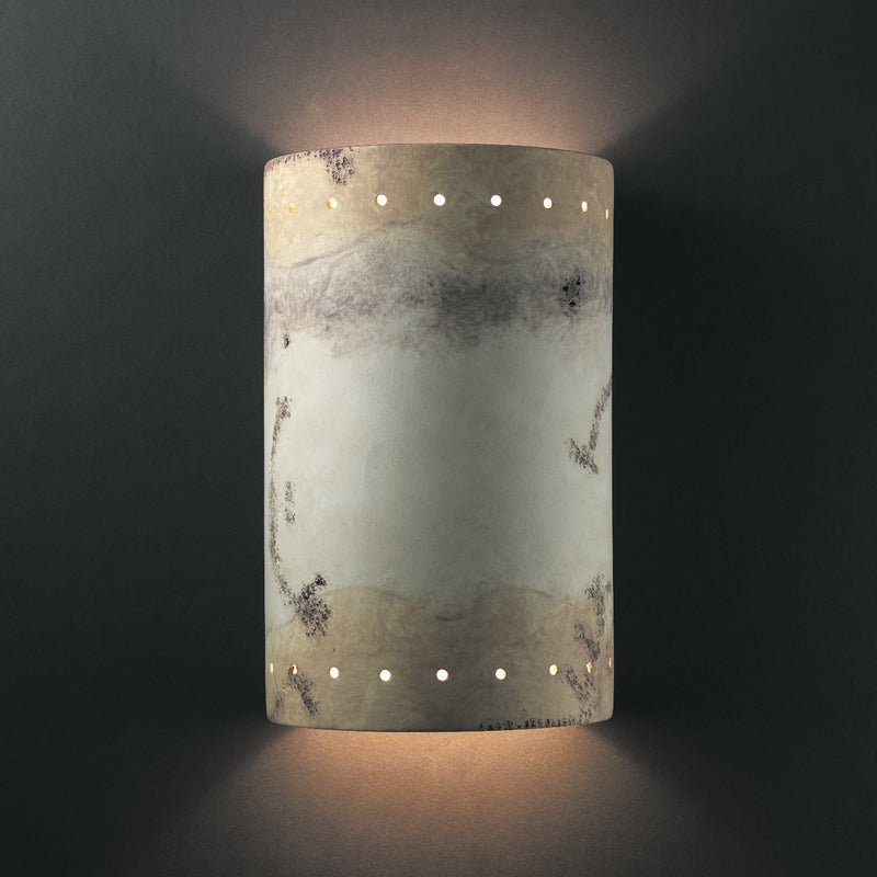 Justice Designs CER-1295-TRAG Lantern, Greco Travertine