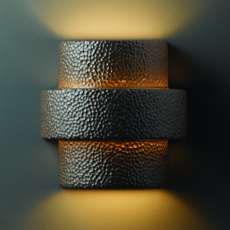 Justice Designs CER-2215W-HMIR Lantern, Hammered Iron
