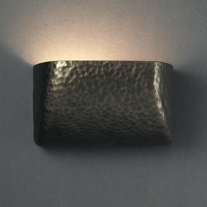 Justice Designs CER-2900-HMBR Lantern, Hammered Brass