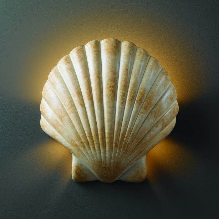 Justice Designs CER-3730-SEAS Wall Sconce, Scallop Shell
