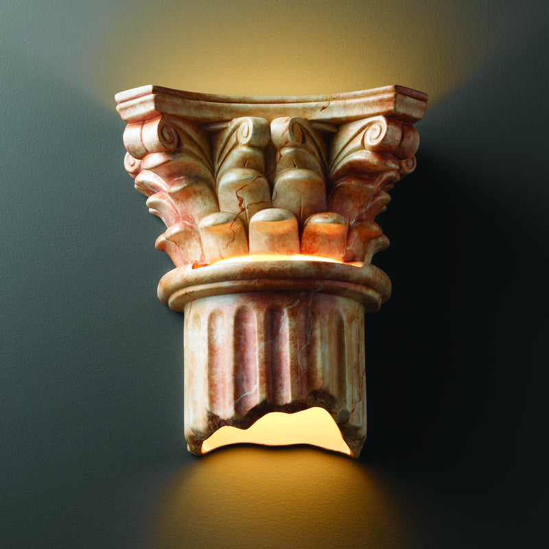Justice Designs CER-4705W-STOA Wall Sconce, Agate Marble