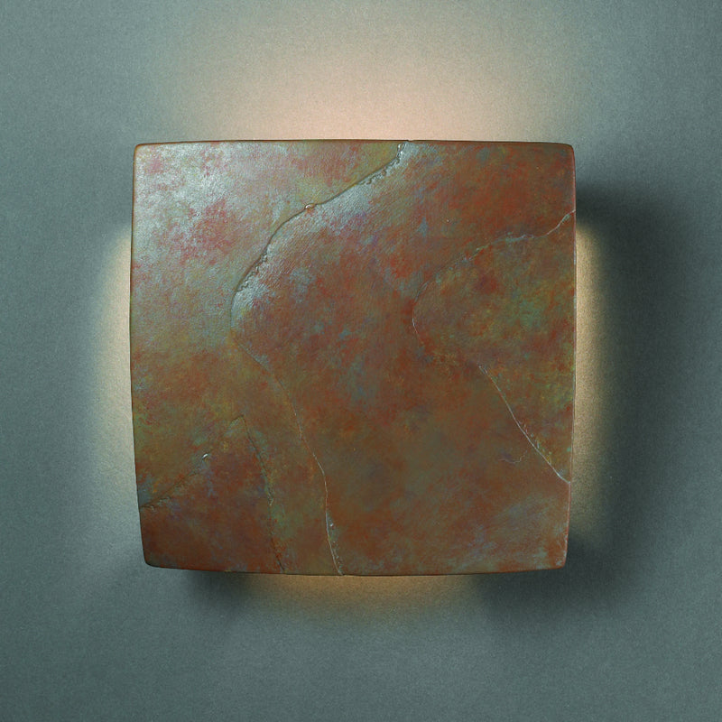 Justice Designs CER-5120-SLTR Wall Sconce, Tierra Red Slate