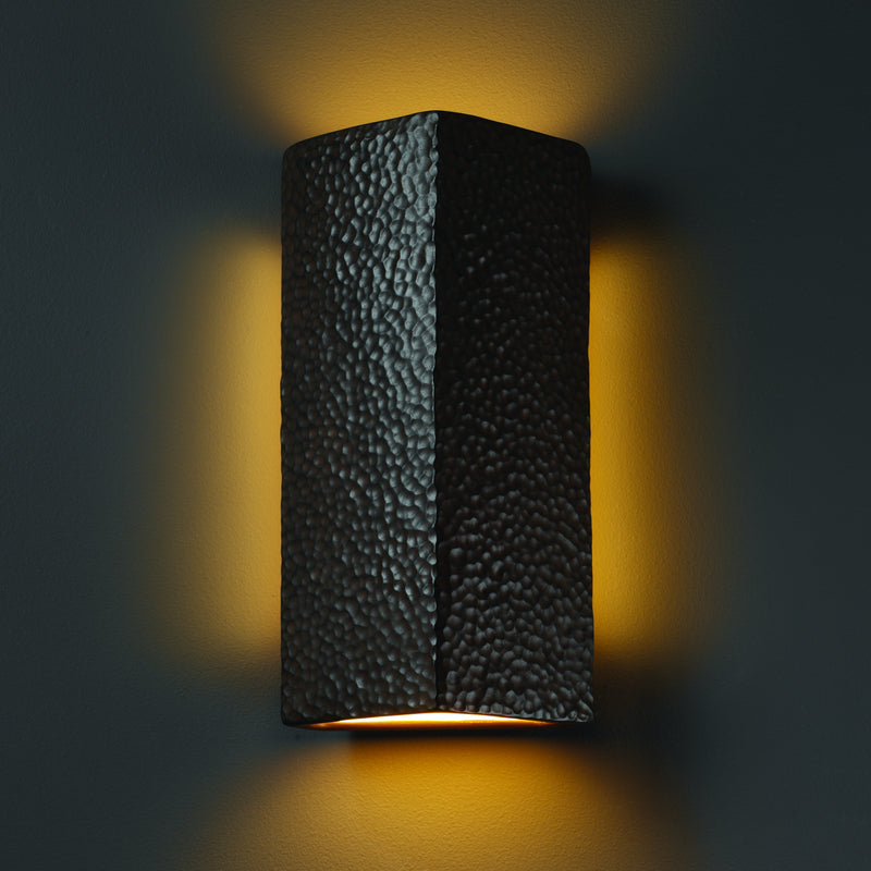 Justice Designs CER-5145-HMIR Wall Sconce, Hammered Iron