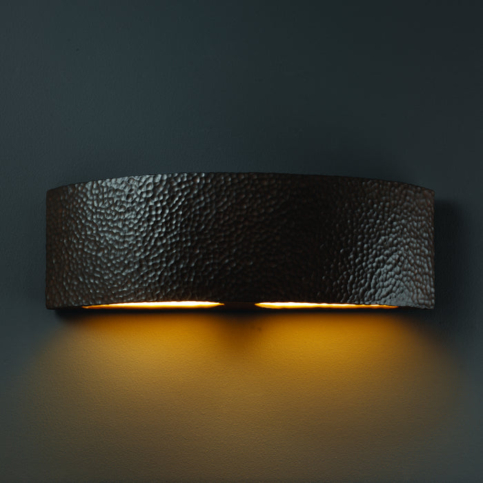 Justice Designs CER-5200-HMIR Wall Sconce, Hammered Iron