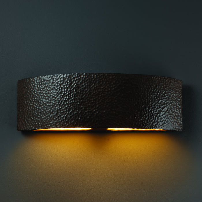 Justice Designs CER-5200W-HMIR Wall Sconce, Hammered Iron