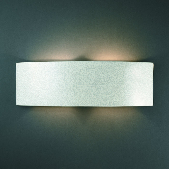 Justice Designs CER-5205-CRK Wall Sconce, White Crackle