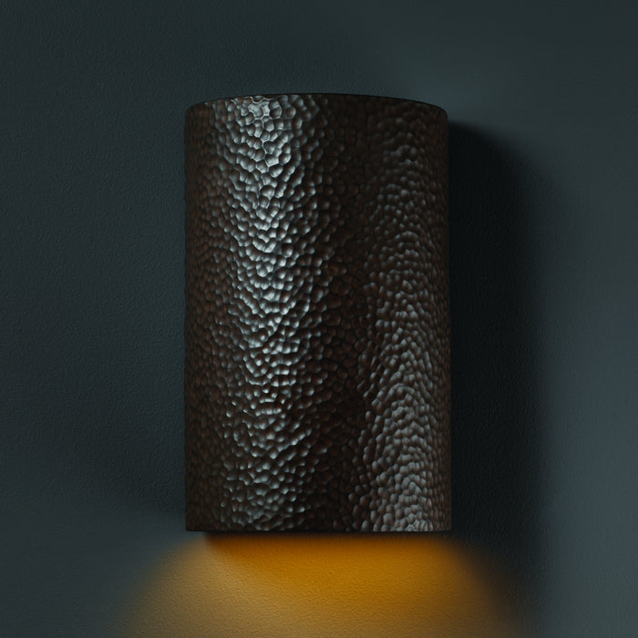 Justice Designs CER-5260W-HMIR Wall Sconce, Hammered Iron