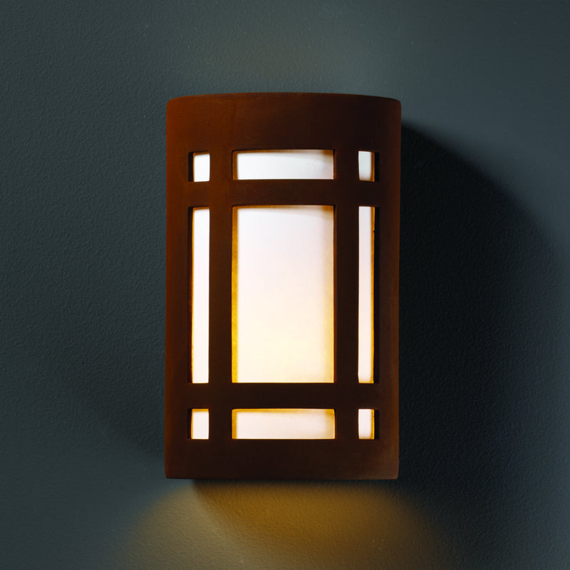 Justice Designs CER-5495-RRST Wall Sconce, Real Rust