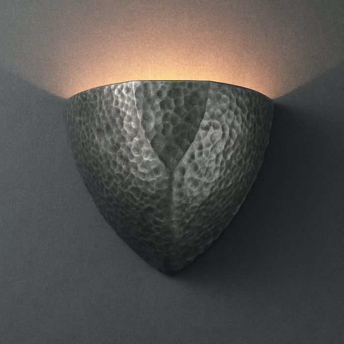 Justice Designs CER-5800-HMPW Wall Sconce, Hammered Pewter