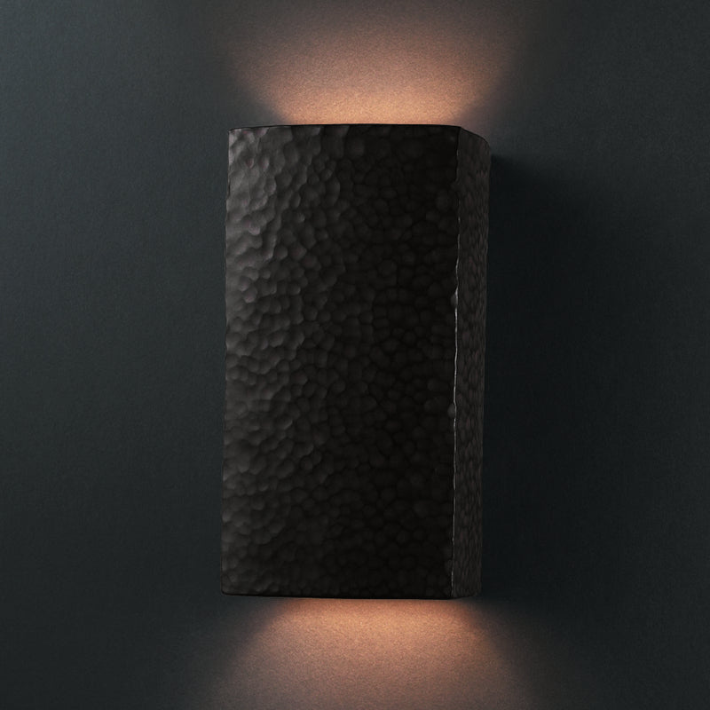 Justice Designs CER-5915-HMIR Wall Sconce, Hammered Iron
