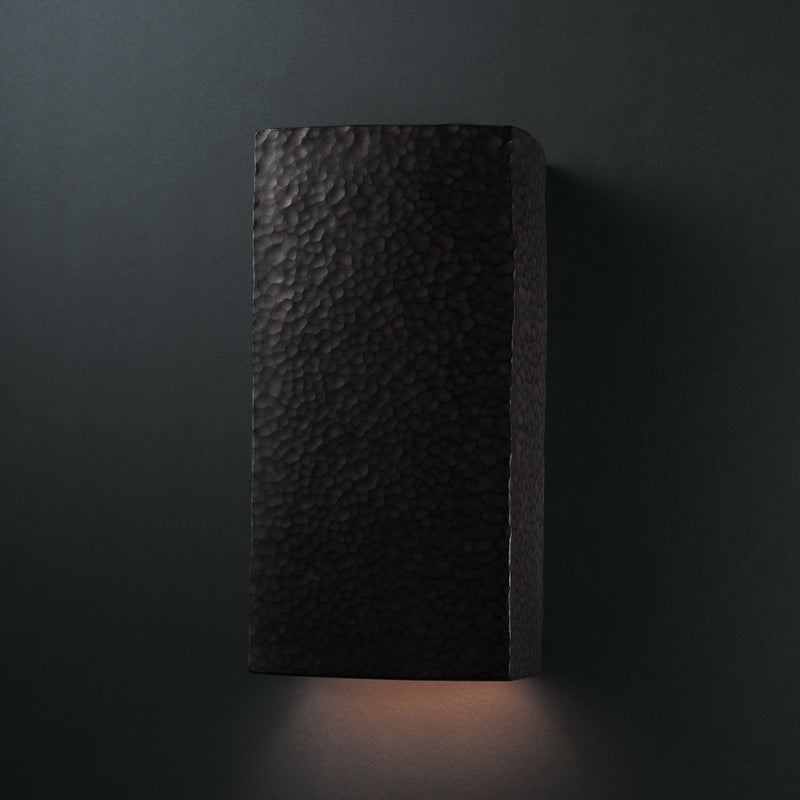 Justice Designs CER-5950-HMIR Wall Sconce, Hammered Iron