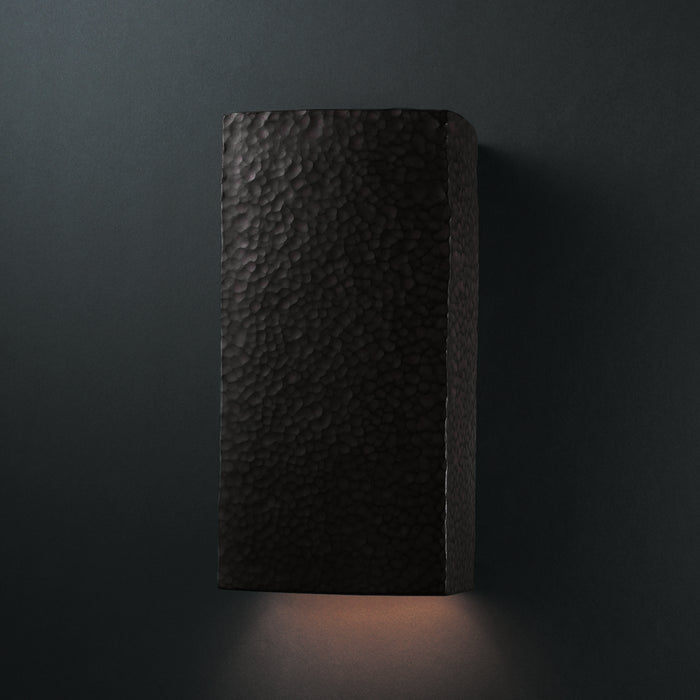 Justice Designs CER-5950-HMIR Wall Sconce, Hammered Iron