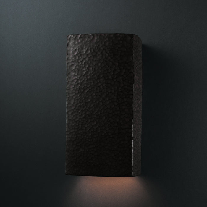 Justice Designs CER-5950W-HMIR Wall Sconce, Hammered Iron