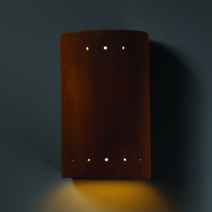 Justice Designs CER-5990-RRST Wall Sconce, Real Rust