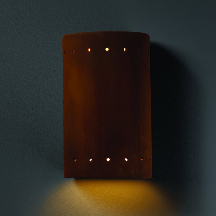 Justice Designs CER-5990W-RRST Wall Sconce, Real Rust