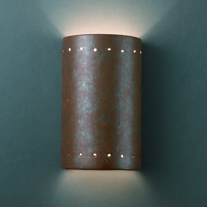 Justice Designs CER-5995-PATR Wall Sconce, Rust Patina