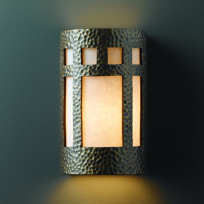 Justice Designs CER-7345-HMBR Lantern, Hammered Brass