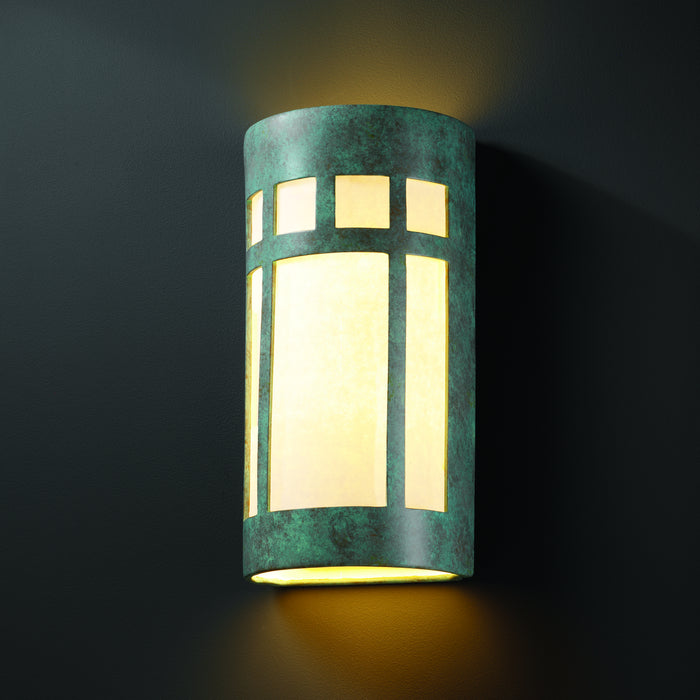 Justice Designs CER-7357-PATV Lantern, Verde Patina