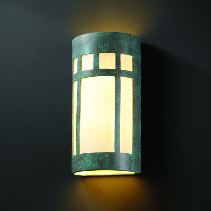 Justice Designs CER-7357W-PATV Lantern, Verde Patina