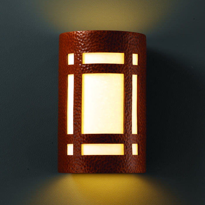 Justice Designs CER-7485-HMCP Lantern, Hammered Copper