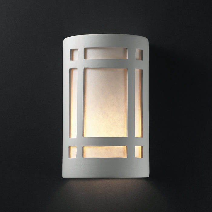 Justice Designs CER-7485W-BIS Lantern, Bisque