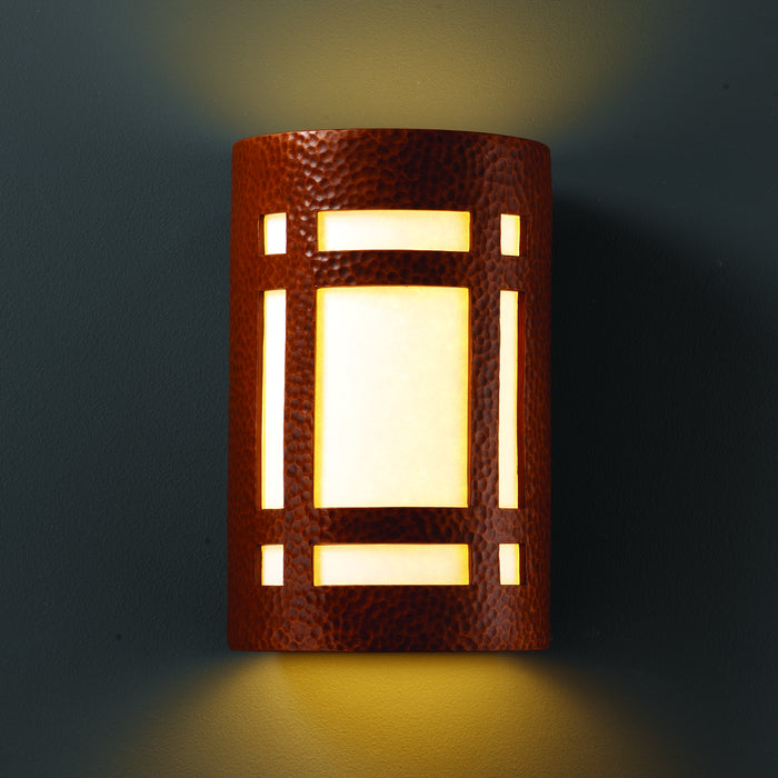 Justice Designs CER-7495-HMCP Lantern, Hammered Copper