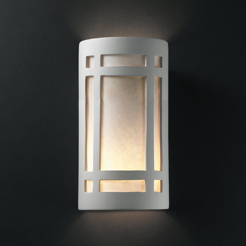 Justice Designs CER-7495W-BIS Lantern, Bisque