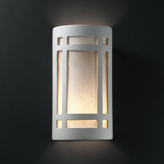 Justice Designs CER-7495W-BIS Lantern, Bisque