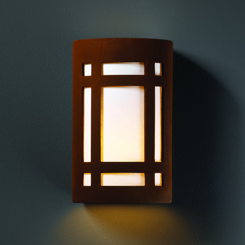 Justice Designs CER-7495W-RRST Lantern, Real Rust