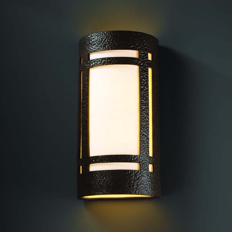 Justice Designs CER-7497-HMIR Lantern, Hammered Iron