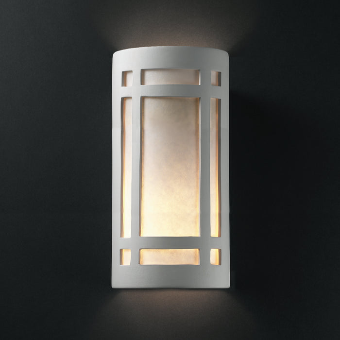 Justice Designs CER-7497W-BIS Lantern, Bisque