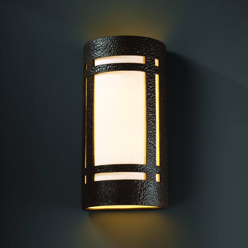 Justice Designs CER-7497W-HMIR Lantern, Hammered Iron