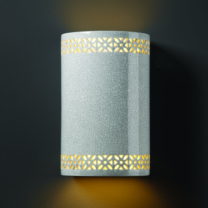 Justice Designs CER-7805W-CRK Lantern, White Crackle