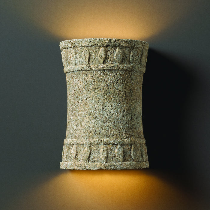 Justice Designs CER-7900-TRAM Wall Sconce, Mocha Travertine