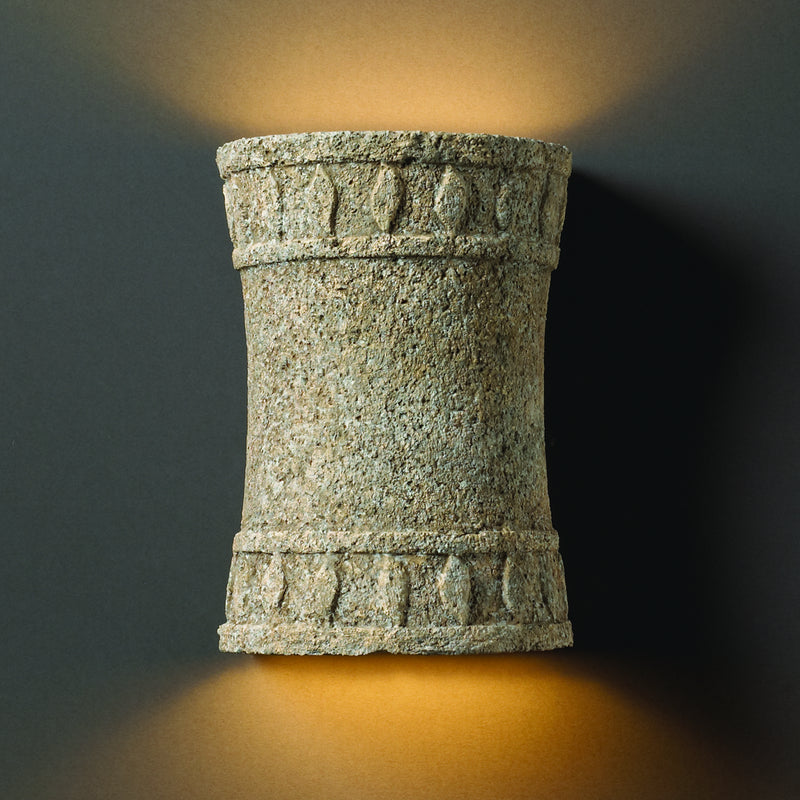 Justice Designs CER-7900W-TRAM Wall Sconce, Mocha Travertine