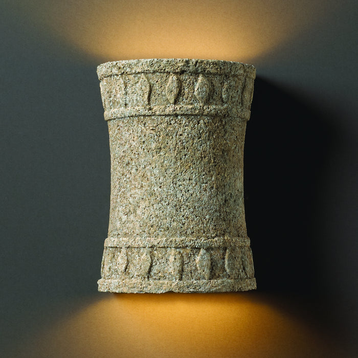 Justice Designs CER-7900W-TRAM Wall Sconce, Mocha Travertine