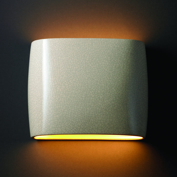 Justice Designs CER-8855-CRK Wall Sconce, White Crackle