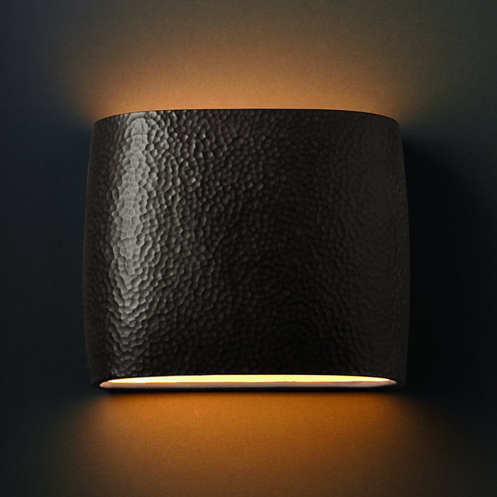 Justice Designs CER-8855-HMIR Wall Sconce, Hammered Iron