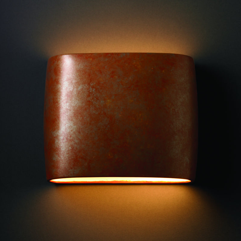 Justice Designs CER-8855-PATR Wall Sconce, Rust Patina