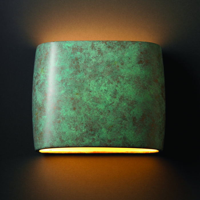 Justice Designs CER-8855-PATV Wall Sconce, Verde Patina