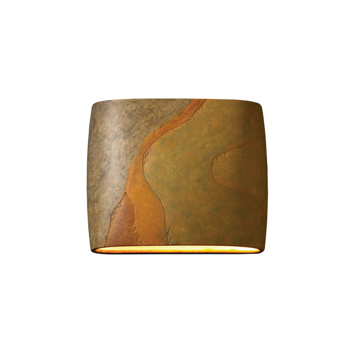 Justice Designs CER-8855-SLHY Wall Sconce, Harvest Yellow Slate